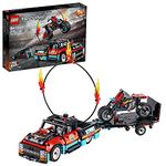 LEGO 42106 Technic Stunt Show Truck & Bike Toys Set, 2in1 Model with Pull-Back Motor and Trailer