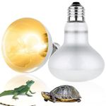 Lotvic 2 Pack 100W Reptile Heat Lamp, E27 Heat Lamp Bulb for Reptiles, Daylight Basking Spot Lamp, Tortoise Heat Lamp Bulb, Reptile Heating Bulb for Amphibian, Tortoise, Bearded Dragon, Lizard, Chicks