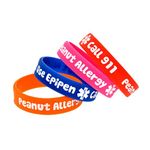 4pcs Sport Alert ID Bracelets Peanut Food Awareness Bracelets Wristbands for (Mixed Colors)