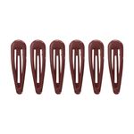 HD Novelty Hair Accessories Snap Hair Clips Bendies Sleepies 6Pcs 5CM Snap Hair Clips School Colours Hairclips Hair Accessories for Girls & Women (Burgundy)