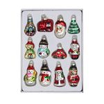 Set of 12 Mini Glass Hanging Christmas Tree Decorations by Gisela Graham