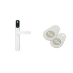 Yale Conexis L1 Smart Keyless Door Handle for Home Security, Remote Lock/Unlock, App Control, White Finish [BSI Approved] + Add-on Keyring White Key Tags 2 Pack