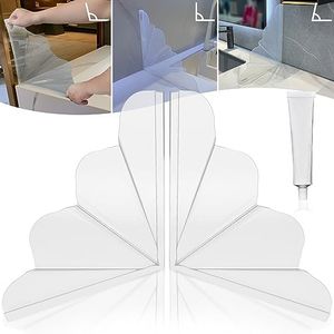 Mofason Silicone Shower Splash Guard, XXL Clear Bathtub Corner Splash Guard, Bathroom Shower Water Guard with Self-Adhesive, Can Be Adjustable Angle in Washbasin, Tubs, Sinks Etc - 2Pack