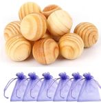 PRAGAT VIEW Natural Red Wood Cedar Balls for Pest Control | Garments | Closets | Wardrobe Fragrance | Clothes Freshener | Moth Protection | Wooden Cedar Balls Combo (50)