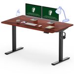 FLEXISPOT EN1 Standing Desk 55 x 28 Inches Whole-Piece Desktop Stand Up Desk Ergonomic Memory Controller Standing Height Adjustable Desk Top (Black Frame + 55" Mahogany Top, 2 Packages)