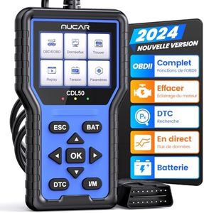 Valise Diagnostic Auto, MUCAR CDL50 OBD2 Diagnostic Français, OBD2 Scanner Universel Lecteur de Code d'erreur de Moteur