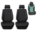 FH Group Car Front Seat Protectors Water Resistant Air Bag Compatible, (Two Pack) Neo Supreme Luxury Diamond Design Universal Seat Covers for Cars, Auto, Trucks, Vans & SUVs (Solid Black) - w. Gift