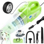 Vioview 4-in-1 Car Vacuum Cleaner Tire Inflator High Power, Portable Handheld Vacuum Air Compressor Pump for Car Interior Cleaning, Mini Vacuum Cleaner Dustbuster, Gifts for Women Men Girls