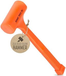 Small Dead Blow Hammer, 2lb Orange Unicast Deadblow Hammer, Plastic Mallet with Textured Grip Handle, Non-Rebounding Non Marring Plastic Hammer, Automotive Hammer, Martillo de Goma by Schaaf Tools