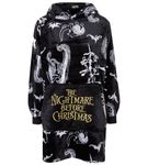 K Collection Ladies Ex Store Oversized Hoodies - Wearable Fleece Lounger - Loungewear Nightwear - Assorted Designs - Sizes S M L (Nightmare Black, Medium)