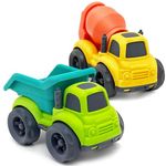 Truck Toys for 1 Year Old Boys, 2-Pack 1 Year Old Boy Toys Cars Dump & Mixer Truck Toddler Toys 1-2 Year Old, Construction Vehicle Baby Toys 12-18 Months Kids Boys Gifts for 1 2 3 Year Boy