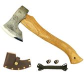 Mastiff Gears® Master Hand-Forged Hatchet, Wooden Handle Camping Axe, Wood Splitting Axe for Camping, bushcraft, Hunting, Survival Enthusiast (Elven Axe)