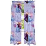 Disney Frozen 2 Kids Room Window Curtains Drapes Set, 82 in x 84 in, "Official" Disney Product By Franco