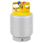 OLenyer Refrigerant Recovery Cylinder Tank 30 LB Capacity Y-Valve Liquid/Vapor Recovery Can Reusable Save Without Float Switch for R22/R134A/R410A Gray Yellow