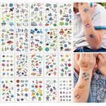 BendJoy 20 Sheets Temporary Tattoo Sticker For Kids, Spaceman Tattoo For Kids,Waterproof Body Temporary Tattoos For Hand Neck Face, Astronaut Stickers Tattoo For Girls Boys Gifts Party Body Decoration