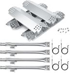 Hisencn 304 Stainless Steel Grill Parts Kit for Home Depot Nexgrill 4 Burner 720-0830H, 720-0888, 720-0888N, Grill Burner, Heat Plate Grill Replacement Kit for Home Depot Nexgrill 4 Burner 720-0830H