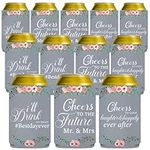 Pop Nordic Wedding Party Can Cooler - Funny 12 Pack Personalized Can Sleeves Gifts, Neoprene Insulated Beer Cozy Bulk for Wedding Receptions Favors Decorations Supplies