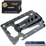 Toolcard Pro with Money Clip - 40 in 1 Credit Card Multitool Card - Sleek Minimalist Stainless Steel Wallet Card and Money Clip by Lever Gear (2, Black)