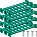 Dunzy 12 PCS Steel Monkey Bars Monkey Bar Rods Ladder Rungs Hardware Kit Monkey Bar with Screws for Backyard Playground Mounting Plates and Powder Coating (Green,15-1/8 Inch)