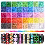 Funtopia Bracelet Making Kit Beads, 39 Colors 3mm Uniform Glass Seed Beads, Small Beads for Making Jewellery and Art Crafts, Friendship Bracelet Beads for Girls Adults