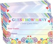 wootile 100 Pack Candy Guessing Game Cards Guess How Many Kisses Game 2 x 3.5 Inch Guess How Many Gender Reveal Games for Party Bridal Baby Shower Birthday Party Games for Guests (2 x 3.5 Inch)