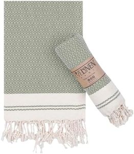 Evelynen Turkish Hand Towels for Bathroom & Kitchen Towels Decorative Set of 2 | Boho Farmhouse Hand Towels with Hanging Loops for Face, Tea, Dish, Kitchen & Bath | (16" x 32" - Khaki)