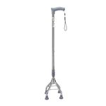 4 Leg Walking Stick for Old People | Adjustable Height Heavy Duty Portable| Ideal for Senior Citizen,Old,Light Weight,Medical Walking Stick Metal Steelness Steel(M Black)