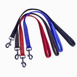 VIP Collection Nylon Short Dog Leash Traffic Padded Handle Heavy Duty 24 Inch/ 2ft Short Nylon Dog Lead for Training Control - Pet Leashes for Large Big Dogs and Medium Dogs (Red)