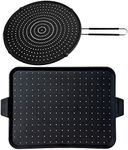 Beckon Ware 13-Inch Splatter Screen and Multi-Use Baking Rack Bundle - Frying Pan Splatter Guard, Steamer and Pot Cover, Non-Stick, Heat Resistant Splatter Shield, Splash Protector, Universal Lid