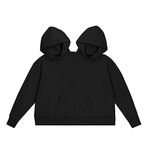 CAKEASY Hoodies Sweatshirt For Couples, Intimate Couples Sweatshirts, Two Person Matching Oversized Long Sleeve Pullover, Black, Large