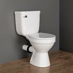 MaceratingFlo Rear Outlet Toilet With Tank: Powerful Flush & Space-Saving Design with Rear Discharge - Includes Extra Extension Pipe for Easy Installation