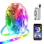 LED Strip Lights 10m, USB RGB Music Sync Color Changing, Bluetooth Led Lights with Smart App, USB Powered, Led Lights for Bedroom Room Lighting Flexible Home Decoration Bar Party Wedding