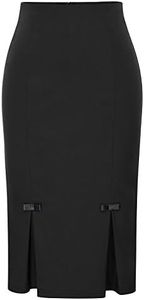 Belle Poque Plus Size Cotton Pencil Skirts Wear to Work XXL BP587-1 Black