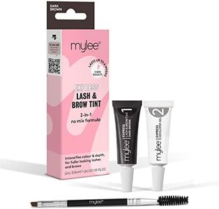 Mylee Express Lash & Brow Kit – 2 in 1 No Mix Formula, Tint + Developer Gel + Double Sided Brush, Professional Eyelash & Eyebrow Dye Tinting, Long Lasting, Semi-Permanent, Fast & Easy (Dark Brown)