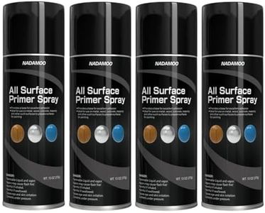 NADAMOO All Surface Primer Spray, One-Part Epoxy Primer Matte Black, 4 Cans, Enhance Adhesion for Multi Surface - Porcelain, Glass, Metal, Plastic, Wood