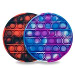 ZEMTAC Pop Push it Tie Dye Fidget Toy - Bubble Toy Popper - Stress Relief Toys (Multicolored Tie Dye, Circle 2 Pack)