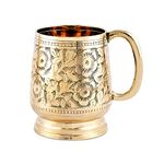 VERSAINSECT s Beer Mug, Handcrafted Brass Antique Large Beer Stein Mug, Best Brass Tankard Mug Gift For Beer Or Moscow Mule Lover - Capacity 16 OZ or 500ML (Pack of 1)