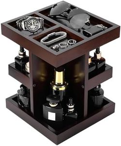 EXIN DECHEN Cologne Organizer for Men,Cologne Stand,3 Tier Wooden Perfume Shelf with Rotate,Desk Organizer,Gift for Dad From Wife,Husband Boyfriend Birthday Gift Ideas,Gifts for Men