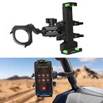 BIZOCO UTV 360°Adjustable Phone Mount, Mobile Phone Holder with high-Density Metal Security Lock Device, Suitable for 1.75"-2" Roll Bar UTV, Polaris RZR 900 1000 XP/Can-am SXS Accessories