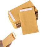 128 PCS Small Envelopes, 3.9 X 2.4 Inch Self-Adhesive Small Brown Envelopes, Mini Envelopes, Seed Envelopes Packing Storing for Small Items Wages Notes Beads, Money Envelopes