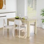 Dining Table Sonoma Oak 140x74.5x76 cm, Engineered Wood, Modern Circle Dining Table, Small Space Kitchen Table for Dining Room, Sturdy Small Wood Dining Table, Easy to Clean