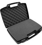 CASEMATIX Hard Travel Case with Foam and Padlock Rings - Customizable Foam Fits Pico Mobile Projectors, Recorders, Microphones and More Small Electronics & Accessories up to 14.5" x 7.5" x 2.75"