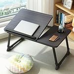 Laptop Desk for Bed, Adjustable Laptop Stand with 5 Different Angles, Portable Lap Tray Table with Cup Holder, Laptop Bed Desk Tray for Writing Working (Black)