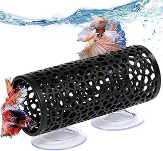 Abizoo Betta Fish Toys,Betta Tunnel Black,Small Hole Hollow Betta Fish cave,Safer for Small Fish Shrimp Betta Guppies,Aquarium Decor Fish Tank Accessories Decorations Hideout Tube