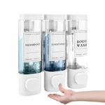 MEKOTRIN Soap Dispenser, 3x300ml Shampoo and Conditioner Dispenser, Shower Soap Dispenser for Bathroom, Kitchen，5 Colors (White)