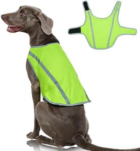 FUAMEY Dog Reflective Vest for Large Dogs,Dog Hunting Vest High-Visibility Dogs Safety Vest for Night Walking Water-Resistant Service Pet Gear Adjustable Outdoor Activities Neon Green XXXL