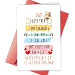 Bablira Funny Father’s Day Card for Dog Dad, Dog Owner Fathers Day Card, Poem Fathers Day Card from Dog, Happy Fathers Day To The Best Dog Dad