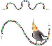 Zodaca Colorful Bird Rope Perch for Parrots Playing, Chewing or Preening (35 in, 2 Pack)