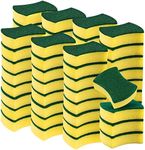 JEUIHAU 60 Pack 10x8x3cm Scrub Sponge, Kitchen Cleaning Sponges, Dual-Sided Washing Up Sponge Non Scratch Dish Sponge for Kitchen Household Cleaning