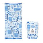 Dock & Bay Beach Towel - Quick Dry, Sand Free - Compact, Lightweight - 100% Recycled - Includes Bag - Grecian Shores, Extra Large (200x90cm, 78x35)